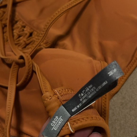 AERIE 2 Piece Swimsuit- Burnt Orange/Brown Halter Top / High waisted bottom- M - Picture 7 of 8